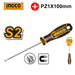 INGCO Pozidriv Philips Screwdriver (Round Shank) PZ1 x 100mm HSDPZ1100 IHT
