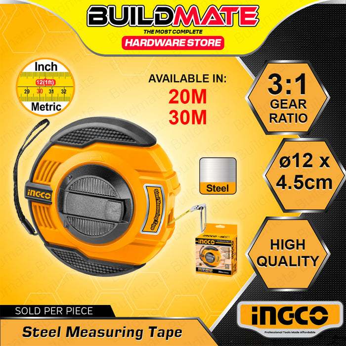 BUILDMATE Ingco 12.5mm Steel Measuring Tape Metric/Inch Marking Ruler Dual Scale Tape Measure Measurement Tool - IHT