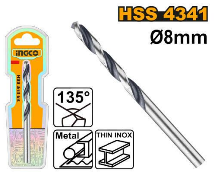 INGCO 4341 HSS Drill Bit High Speed Steel Bit for Metal & Wood IHT - BUILDMATE