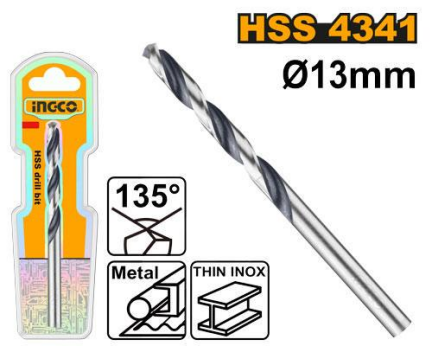 INGCO 4341 HSS Drill Bit High Speed Steel Bit for Metal & Wood IHT - BUILDMATE