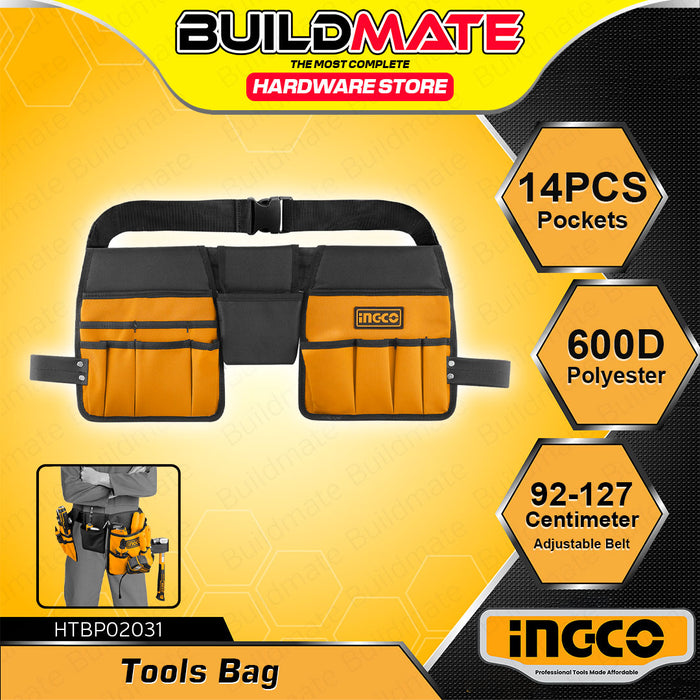 BUILDMATE Ingco Tools Bag with Adjustable Belt Utility Tools Organizer Carrier Holder Electrician Carpenter Belt Bag - IHT