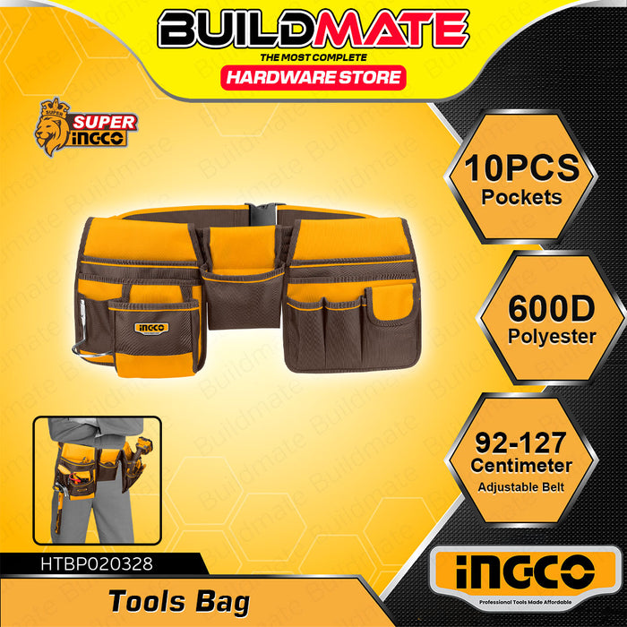 BUILDMATE Ingco Tools Bag with Adjustable Belt Utility Tools Organizer Carrier Holder Electrician Carpenter Belt Bag - IHT