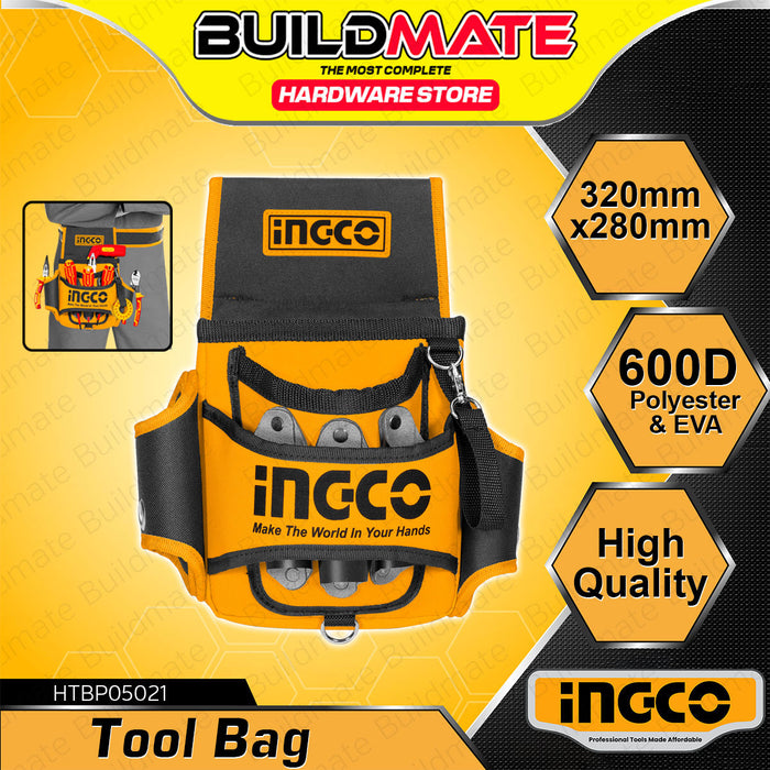 BUILDMATE Ingco Tool Bag 320x280mm Multi-functional Waist Pocket Hand Tool Belt Pouch Storage Organizer Holder HTBP05021 - IHT
