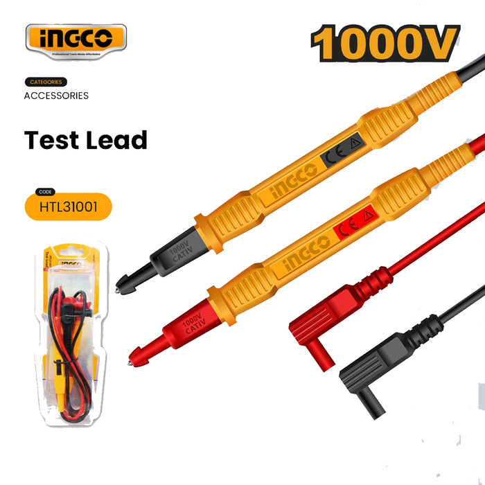 INGCO Multimeter Test Lead Probe CAT III 1000V Measuring Tool Accessories for Digital Clamp Meters & Multimeters HTL31001 IHT