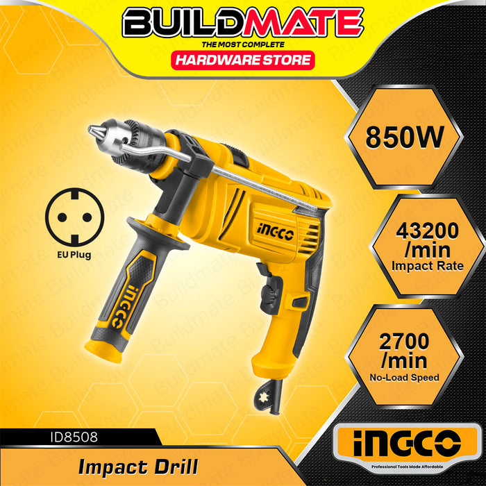 BUILDMATE Ingco Impact Drill 810W / 850W Electric Hammer Drill Keyed Chuck Concrete Drilling and Hammering Impact Barena Power Tool - IPT