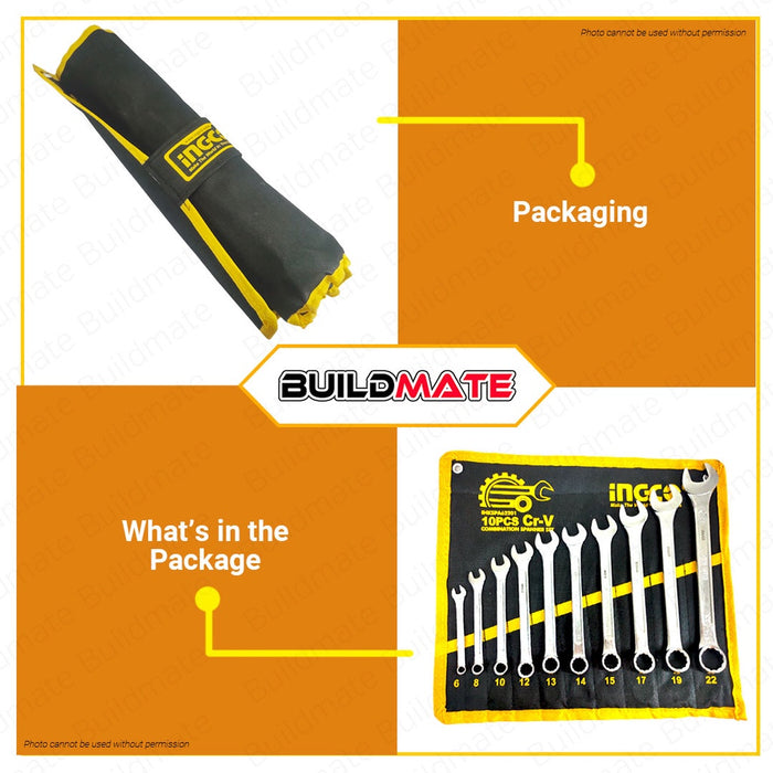 BUILDMATE Ingco Combination Spanner Wrench Set Cr-V Heavy Duty Dual Purpose Allen Wrench Repair Hand Tools SOLD PER SET- IHT