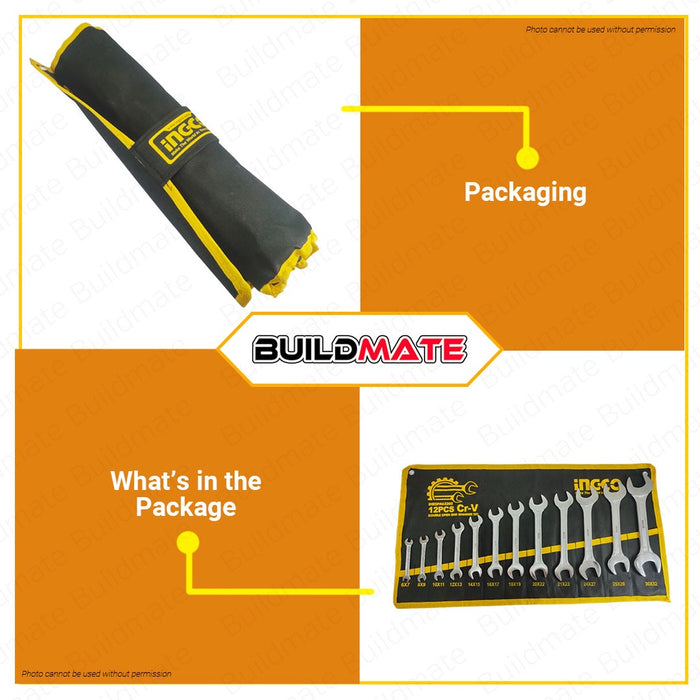 BUILDMATE Ingco Combination Spanner Wrench Set Cr-V Heavy Duty Dual Purpose Allen Wrench Repair Hand Tools SOLD PER SET- IHT