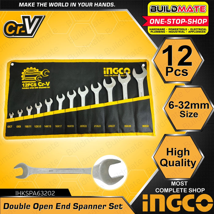 BUILDMATE Ingco Combination Spanner Wrench Set Cr-V Heavy Duty Dual Purpose Allen Wrench Repair Hand Tools SOLD PER SET- IHT