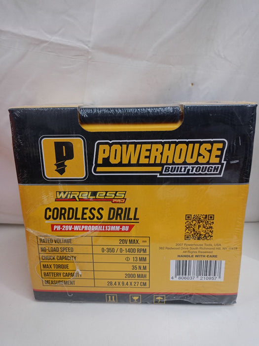 POWERHOUSE Bare Unit Cordless Drill Driver 20V 13mm Drill Chuck 2.0Ah Li-ion Battery and Charger not included PH-20V-WLPRODRILL13MM-BU