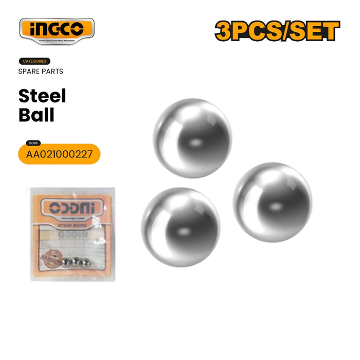 INGCO 3pcs 7.14mm Steel Ball For Rotary Hammer Replacement Bearing Ball Spare Part AA021000227 - IHT