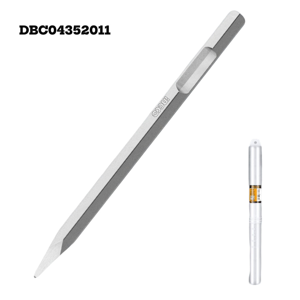 INGCO 28mm Hex Shank Point Chisel 520mm Concrete Breaker Bit For Demol ...
