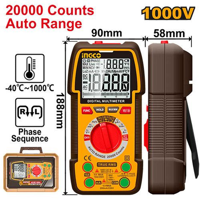 INGCO Digital Multimeter for Voltage, Current & Resistance Measurement DM410003 IPT - BUILDMATE
