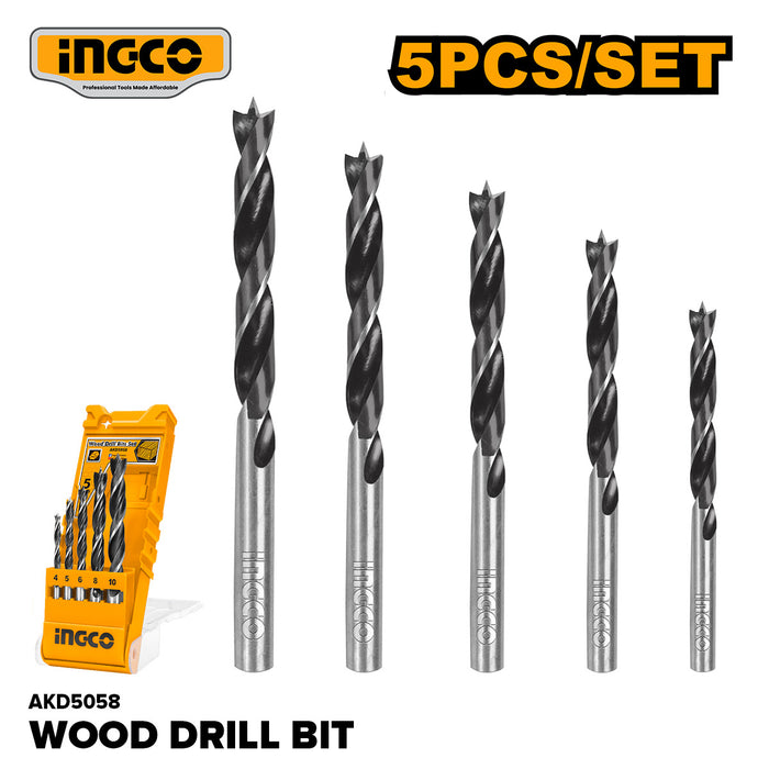 BUILDMATE Ingco 5PCS Wood Drill Bit Set SOLD PER SET UAKD5058 / AKD5058 - IHT