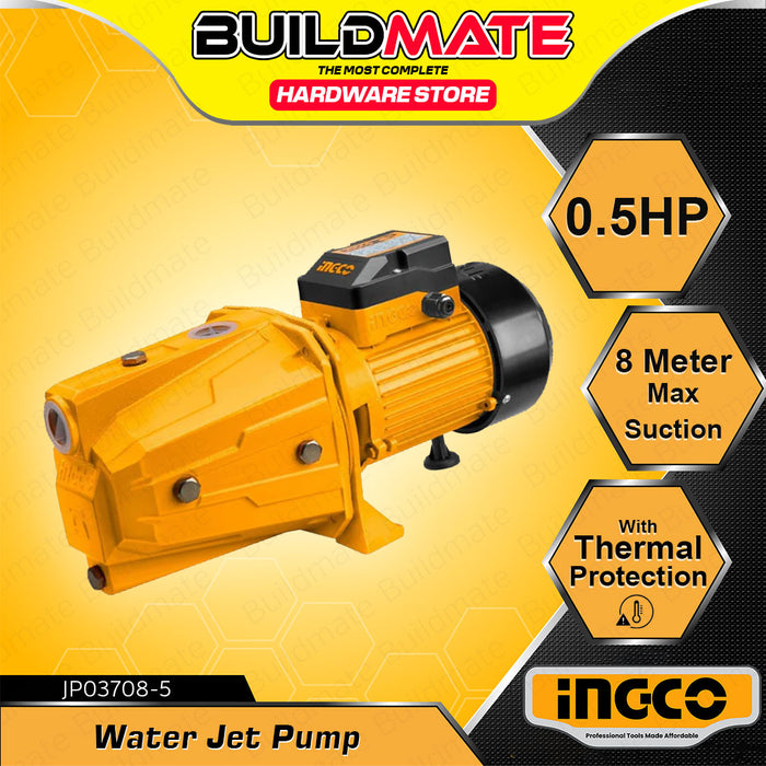 BUILDMATE Ingco 370W Water Jet Pump 0.5HP Booster Shallow Well Water Ejector Pump JP03708-5 - IPT