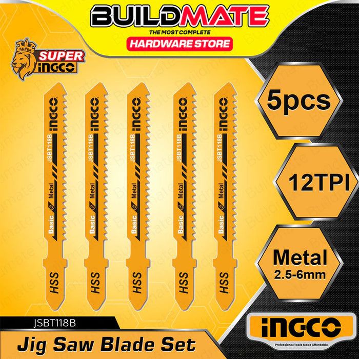 BUILDMATE Ingco 5pcs Jig Saw Blade Set for Wood / Metal Cutting Tool Accessories SOLD PER SET - IHT