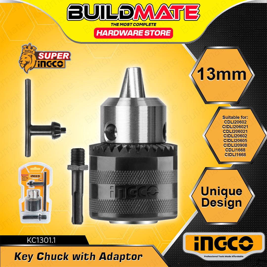 BUILDMATE Ingco Drill Key Chuck With Adaptor 13mm Keyed Drill Chuck Ad buildmate-ingco-drill-key-chuck-with-adaptor-13mm-keyed-drill-chuck-ad