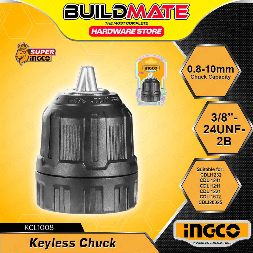 BUILDMATE Ingco Keyless Chuck 10mm Quick Change Keyless Bit Holder Dri ...
