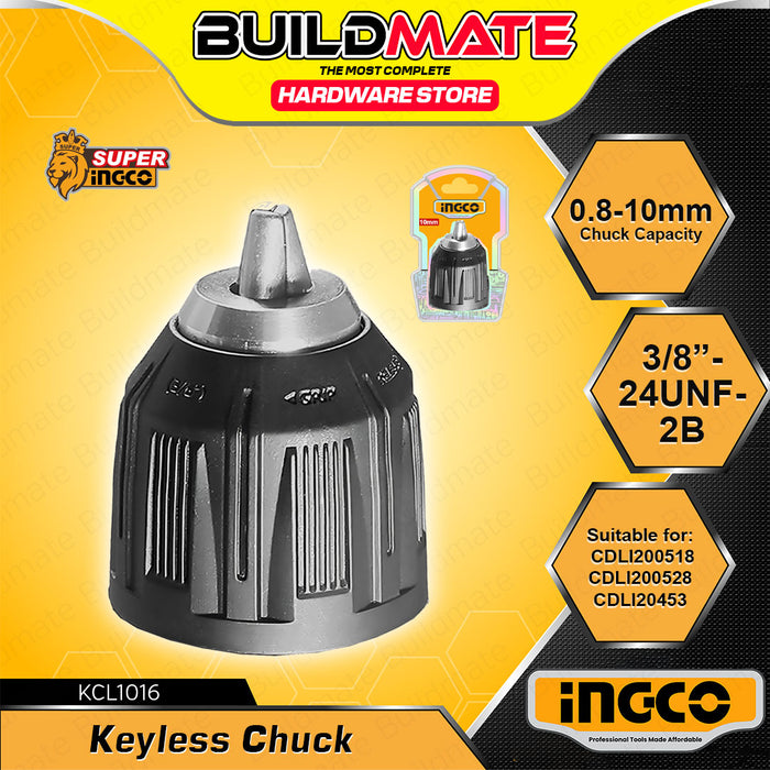 BUILDMATE Ingco Keyless Chuck 10mm Quick Change Keyless Bit Holder Drill Chuck Adapter Replacement for Cordless and Impact Drill - IHT