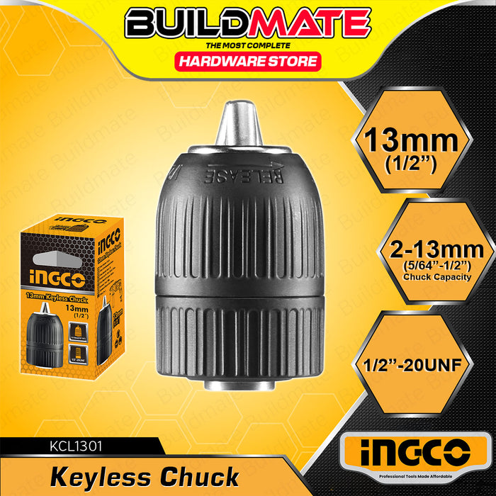 BUILDMATE Ingco Keyless Drill Chuck 2-13mm Quick Change Adapter for Cordless and Impact Drill KCL1301 IHT
