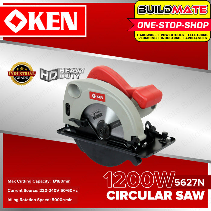 BUILDMATE Ken Industrial Circular Saw 180MM 1200W Wood Cutting Power Saws Electric Cutting Saw Heavy Duty Power Saw Cutting Machine Portable