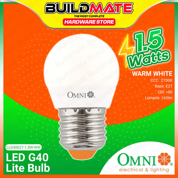 BUILDMATE Omni LED Lite G40 Mini Bulb Series E27 Base 1.5 Watts Daylight / Warm White Energy Saving LED Light Bulb LLG40E27-1.5W