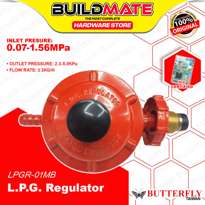 Butterfly Taiwan 0.07-1.56 MPa Heavy Duty LPG Regulator with / without Gauge For M-Gas Supply with ICC SOLD PER PIECE