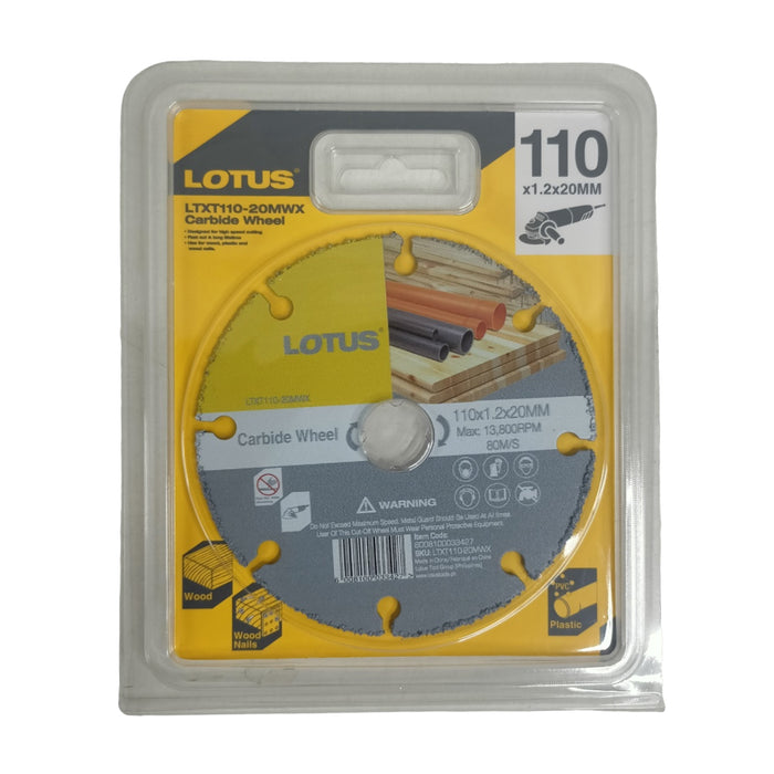 LOTUS Carbide Wheel Design for High Speed Cutting LTXT110-20MWX LHT