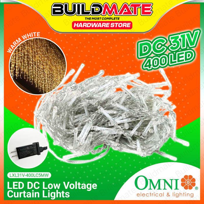BUILDMATE Omni LED DC Low Voltage Curtains Lights Warm White with 8 Effects Indoor/Outdoor Decoration Hanging Curtains Lighting Ornaments Decor