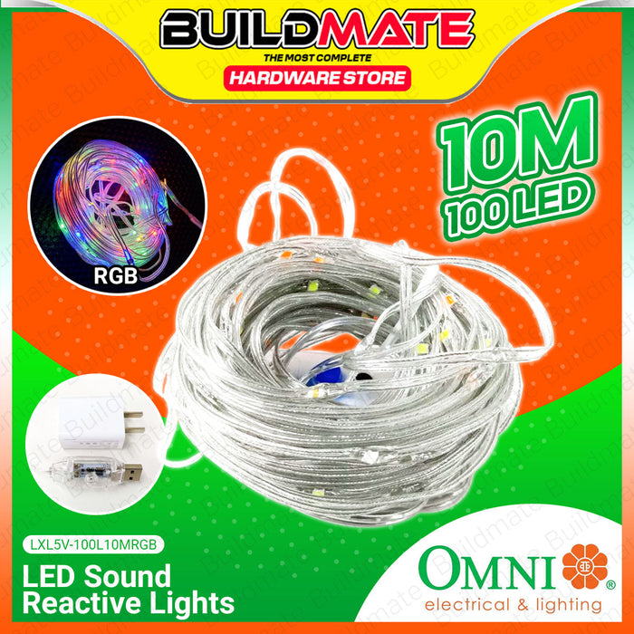 BUILDMATE Omni LED Sound Reactive Lights DC 5V RGB Audio Responsive Sound Activated LED Lighting LXL5V-100L10MRGB