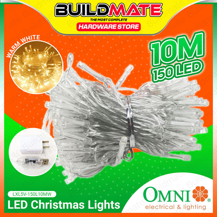 BUILDMATE Omni LED Christmas Lights DC 5V 10 Meters with 8 Lights Mode Indoor Decoration Lighting Ornaments for Christmas Tree Decor LXL5V-150L10MW