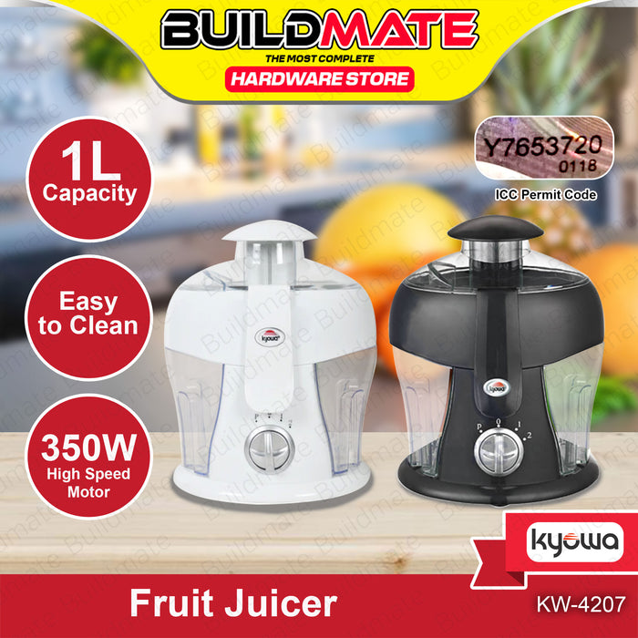 BUILDMATE Kyowa Juice Extractor White / Black  High-Powered Motor Dual Speed Setting with Micro Mesh Filter Juicer Machine KW-4207