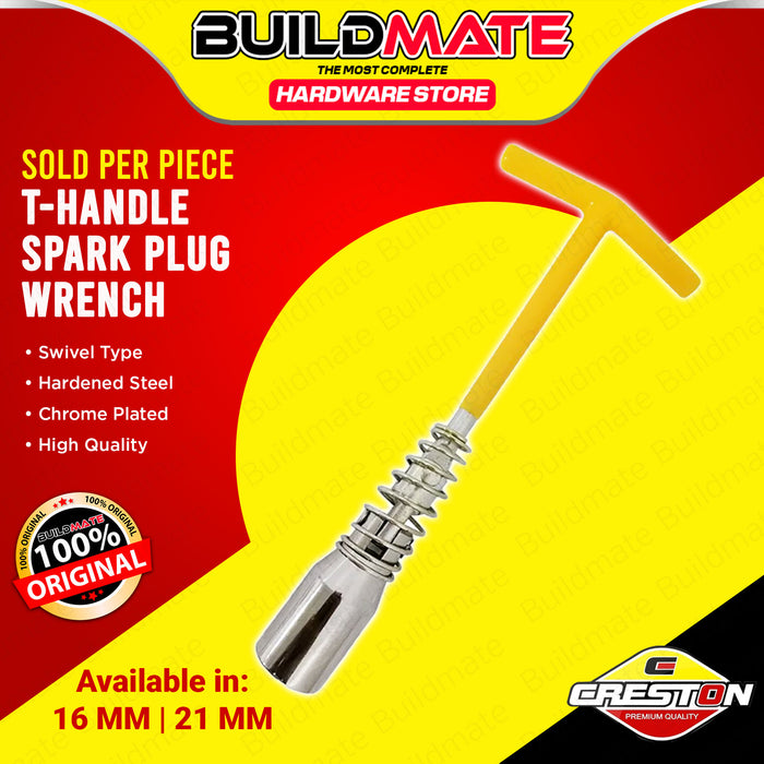 BUILDMATE Creston T-Handle Spark Plug Wrench 16mm / 21mm Chrome Plated Spark Plug Remover FY-5816 / FY-5821