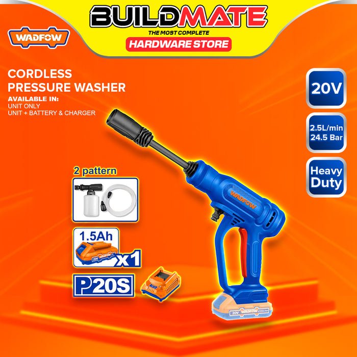 BUILDMATE Wadfow 20V Cordless Pressure Washer 24.5 Bar 2-Pattern Rechargeable Car Wash Water Spray Gun Power Washer Cleaner Sprayer Cleaning Tool - ICPT