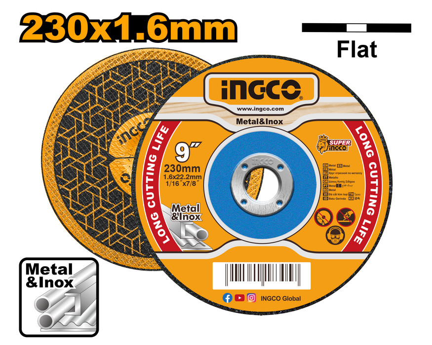 BUILDMATE Ingco 9" Inch Abrasive Metal Cutting Disc (230MM) MCD162301 - IHT