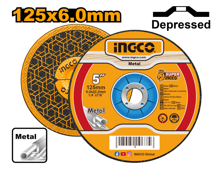 BUILDMATE Ingco 5" Inch Abrasive Metal Cutting Disc (125MM) MGD601251 - IHT