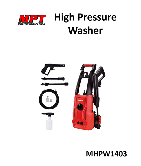 MPT High Pressure Washer 1400W MHPW1403 PT • MOST PROFESSIONAL TOOLS •