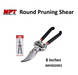 MPT 8" inches Round Pruning Shear MHS02001 HT • MOST PROFESSIONAL TOOLS •