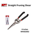 MPT 8" inches Straight Pruning Shear MHS02002 HT • MOST PROFESSIONAL TOOLS •