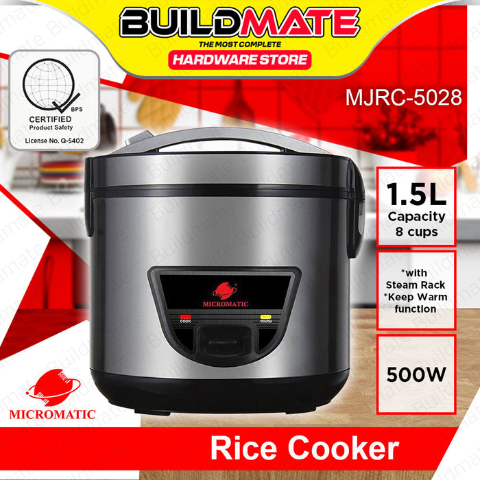 Cookmate Rice Cooker BUILDMATE Micromatic Jar Rice Cooker with Steamer 1.5L 5CUPS 500W Auto ...