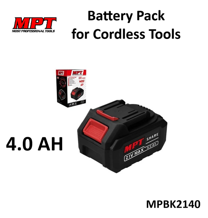 MPT 2.0AH | 4.0AH Battery Pack for Cordless Tools 21V MPBK2120 | MPBK2140 CL • MOST PROFESSIONAL TOOLS •