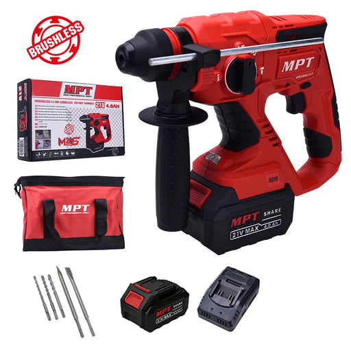 MPT 21V Brushless Li-Ion Cordless Rotary Hammer (1pc 4.0MAH Battery) MPCRH2122B.B1 CL • MOST PROFESSIONAL TOOLS •
