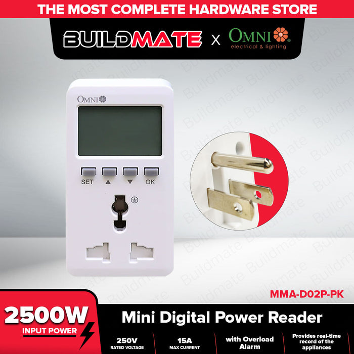 BUILDMATE Omni Mini Digital Power Reader 15A 90-250V MMA-DO2P-PK / MMAD02P-PK