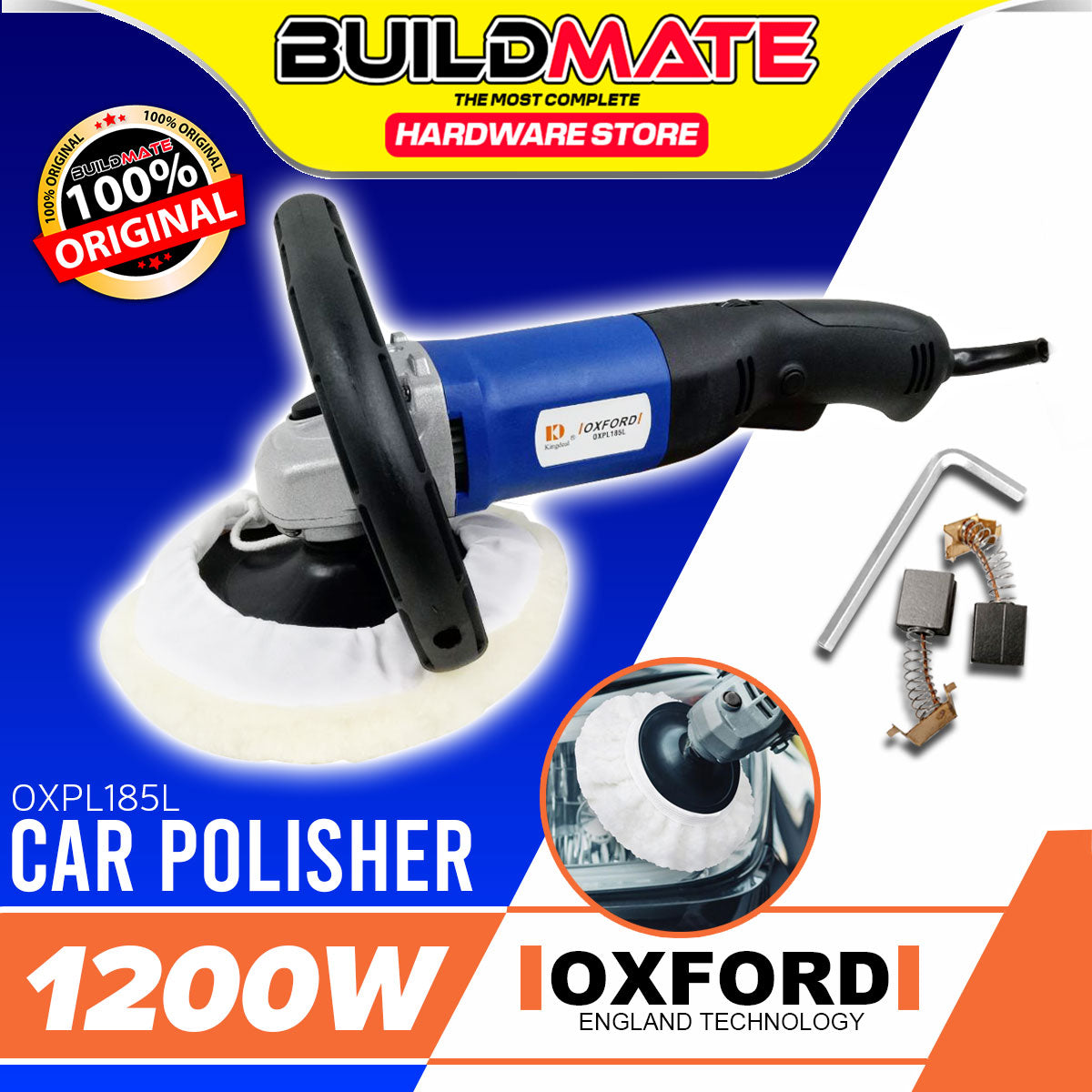 BUILDMATE Oxford 1200W Electric Buffing Machine Car Polisher Ø180mm Au ...