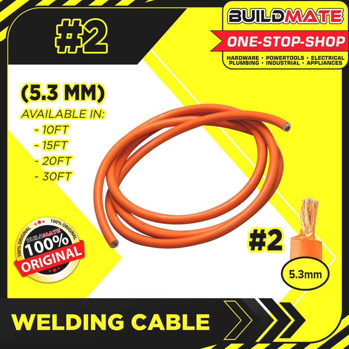 BUILDMATE Welding Cable #1 | #2 100% COPPER 10ft | 15ft | 20ft | 30ft SOLD PER FEET