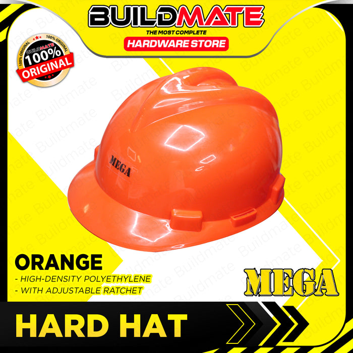 BUILDMATE Mega Safety Helmet Blue, Green, Orange, White, Yellow Protective Hard Hat Worksite Safety Head Gear Protection SOLD PER PIECE