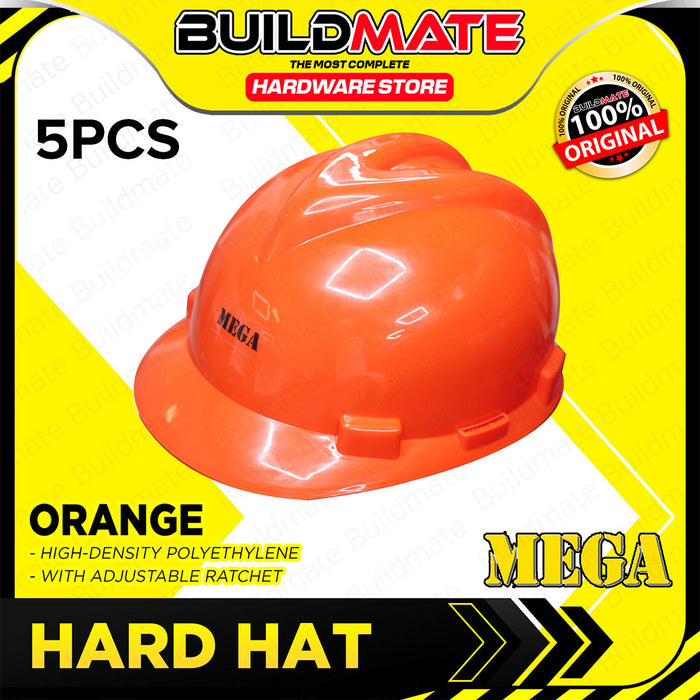 BUILDMATE Mega 5PCS/COLOR Safety Helmet Blue / Green / Orange / Yellow / White Protective Hard Hat Worksite Safety Head Gear Protection SOLD PER SET