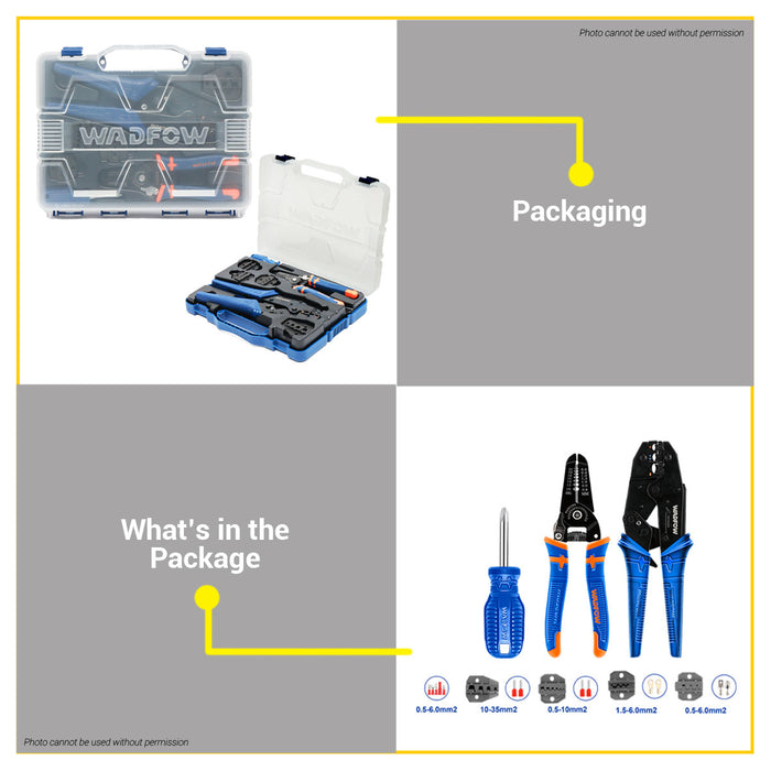 BUILDMATE Wadfow 7pcs Crimping Pliers Set Multi-Function Electrical Wire Termination Connector Crimping Tool Kit WHS1B07 - WHT