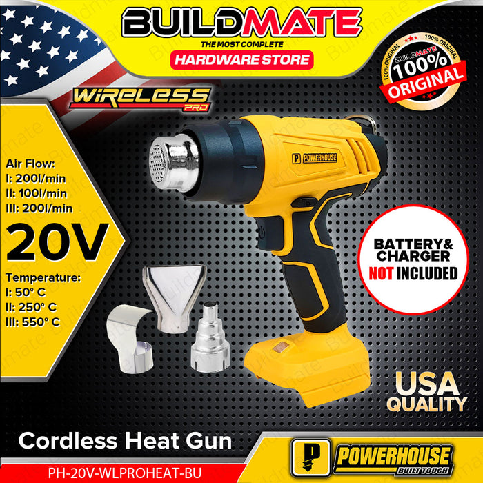 BUILDMATE Powerhouse Cordless Heat Gun 20V Hot Air Gun With 3pcs