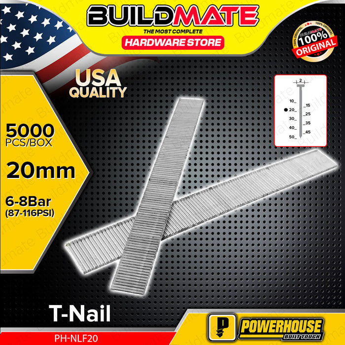 BUILDMATE Powerhouse T-Nail 15mm - 30mm Air Nailer T-Shaped Woodworking Framing Nailer Wood Fastening Nails - PHHT