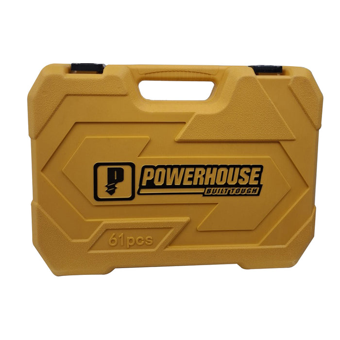 PowerHouse 61pcs 1/2" Drive Socket Wrench Set CR-V Steel w/ Ratchet & Case PH-SS12-61SET PHHT